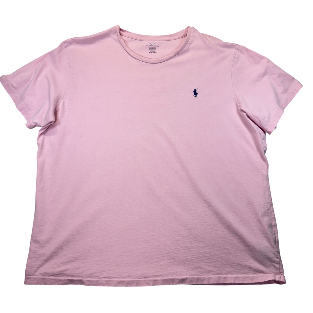 Polo Ralph Lauren Mens XXL Crewneck T Shirt Pink Black Pony Cotton Tee